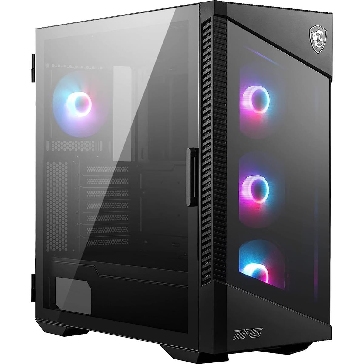 MSI MPG VELOX 100R – Black ARGB Mid-Tower Gaming Case with 4 Fans