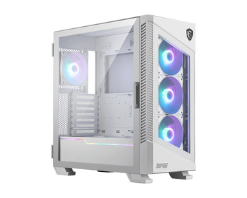 MSI MPG VELOX 100R – White ARGB Mid-Tower Gaming Case with 4 Fans