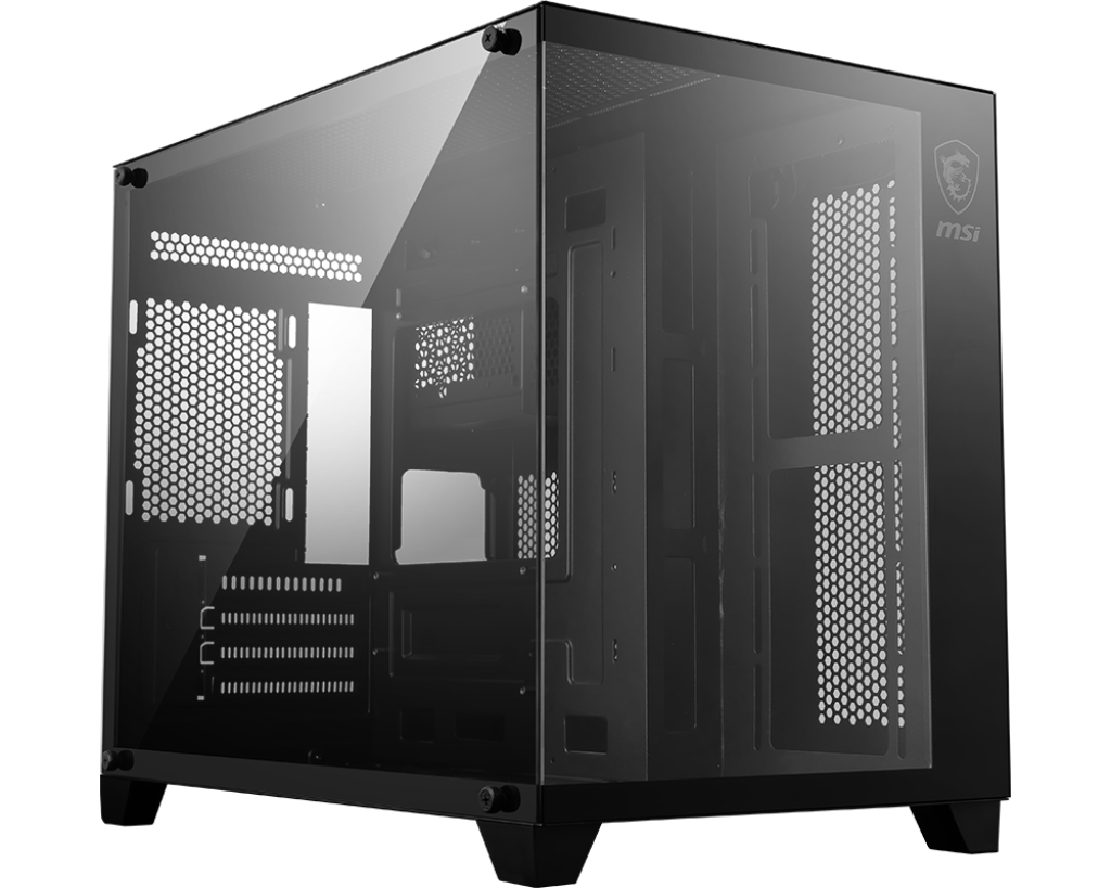MSI PANO M100L – Black Panoramic Mid-Tower Gaming Case (No Fans)