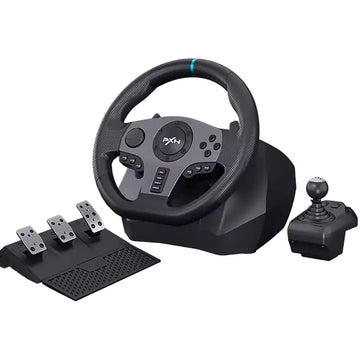PXN V9 Gaming Steering Wheel – 270°/900° Racing Wheel with Pedals & 6+1 Shifter, Dual Motor Vibration, PC/PS5/PS4/Xbox/Switch Compatible