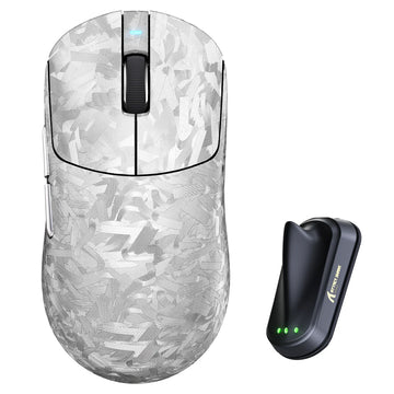 Attack Shark RS3 Ultra Wireless Gaming Mouse – PAW3955 MAX, 52,000 DPI, Dual 8K Polling, Nordic 54L15 MCU, 100M Optical Switches – Silver