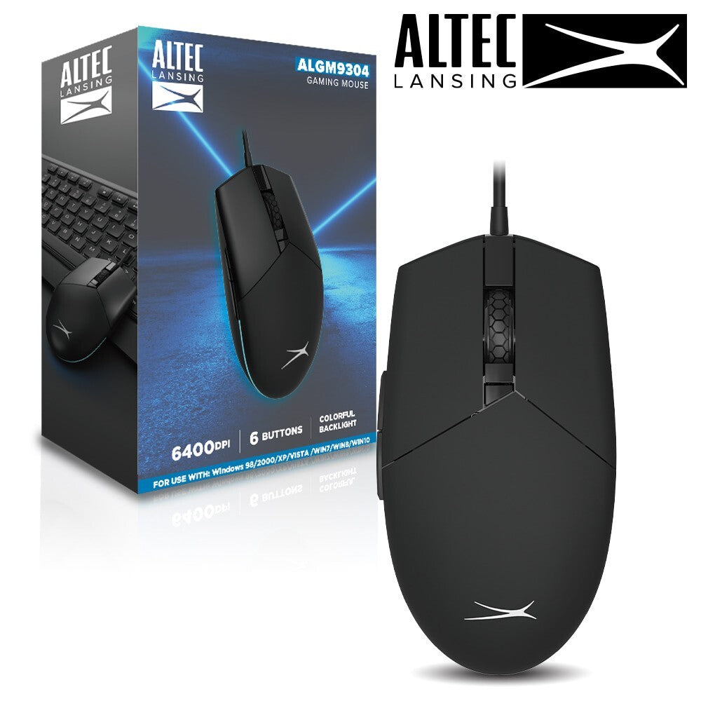Altec Lansing ALGM9304 RGB Gaming Mouse – 6400 DPI, 7 Programmable Buttons, Ergonomic Design