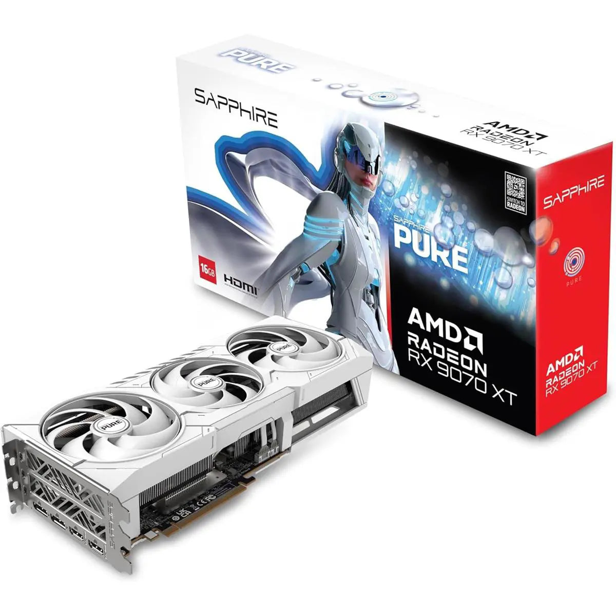 Sapphire Pure Radeon RX 9070 XT 16GB GDDR6 Graphics Card | RDNA 4 Architecture | 256-bit | PCIe 5.0 | Ultra-Performance Gaming GPU