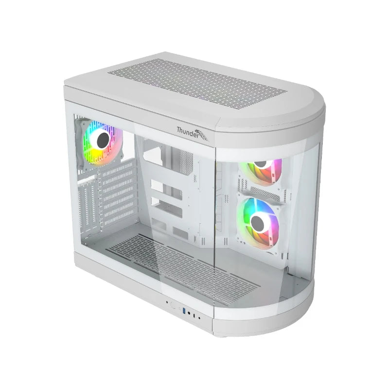 Thunder Rogue Fish Tank – White RGB Gaming Case