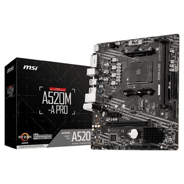 MSI A520M-A PRO Motherboard – AMD AM4, DDR4, 2 RAM Slots, Micro-ATX (New)