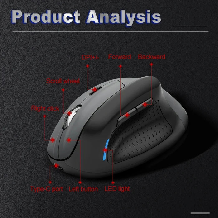 E‑YOOSO X‑45 3‑Mode Wireless Gaming Mouse – Wired/2.4 GHz/Bluetooth, 4800 DPI, Ergonomic Design